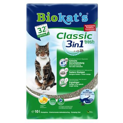 Biokat’s Classic Fresh 3in1 Katzenstreu – 20 Liter, Klumpend, Mit Frühlingsduft
