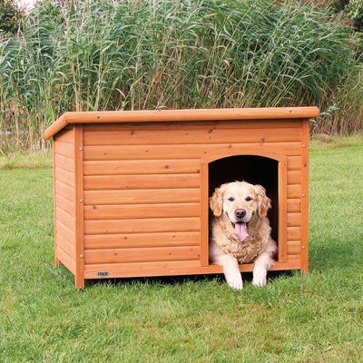 Casota de madeira Trixie Natura com telhado plano para cães