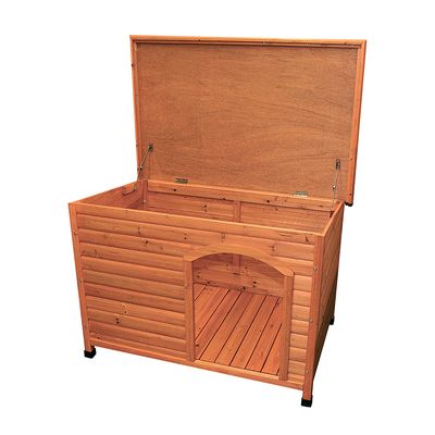 Casota de madeira Trixie Natura com telhado plano para cães