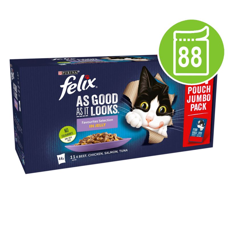 Felix As Good As It Looks Pouches in Jelly Mega Pack 88 x 100g reviews
