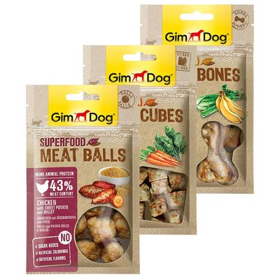 Gimdog SUPERFOOD Meat Cubes Pollo con Carote e Spinaci