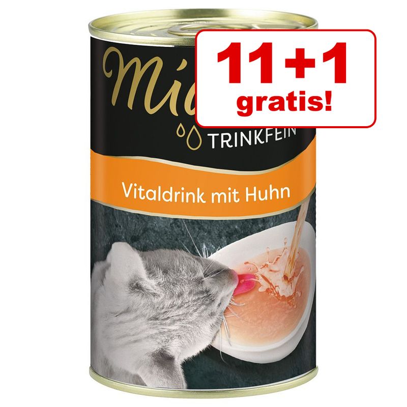 11 + 1 gratis! 12 x 135 ml Miamor Trinkfein Vitaldrink supițe pisici!