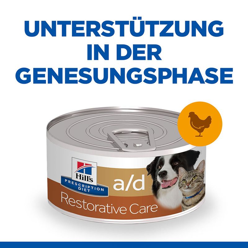 kundenbewertung hill s prescription diet a d restorative care hunde und katzenfutter mit huhn zooplus