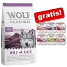 12 kg Wolf of Wilderness droogvoer + 6 x 300 g natvoer gratis!