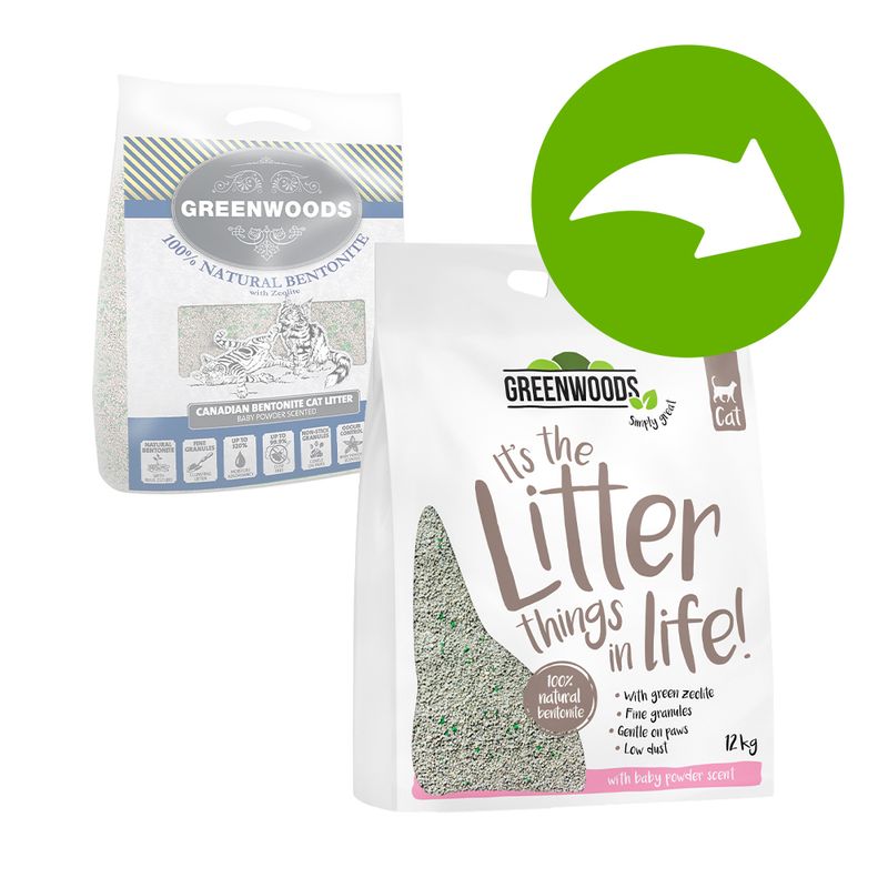 Litière Greenwoods en argile naturelle et zéolite pour chat