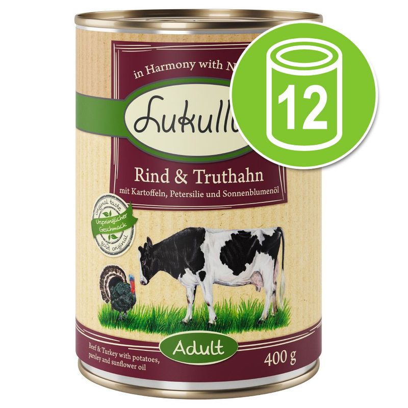 Avis clients sur Lot Lukullus 12 x 400 g pour chien zooplus