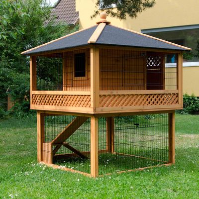 l shaped rabbit hutch