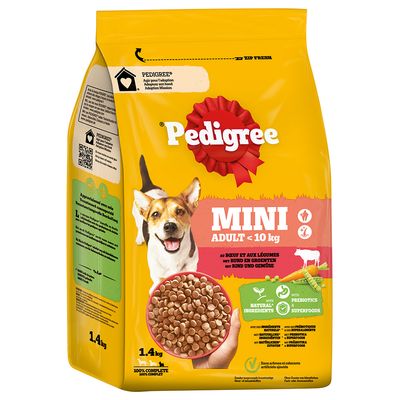 Pedigree Mini Adult <10 kg mit Rind & Gemüse