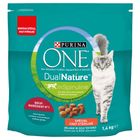 Purina ONE Dual Nature Katzenfutter Für Kastrierte Katzen – Mit Lachs & Heidelbeere, 6x1,4 Kg