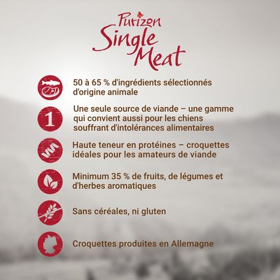 Purizon Single Meat Adult saumon, épinards - sans céréales pour chien