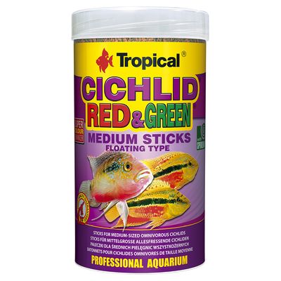 Tropical Cichlid Red & Green Medium Sticks tanio w zooplus