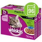 Whiskas 7+ Senior Selectie in Saus/Gelei Maaltijdzakjes Kattenvoer Voordeelpakket 96 x 85 g / 100 g
