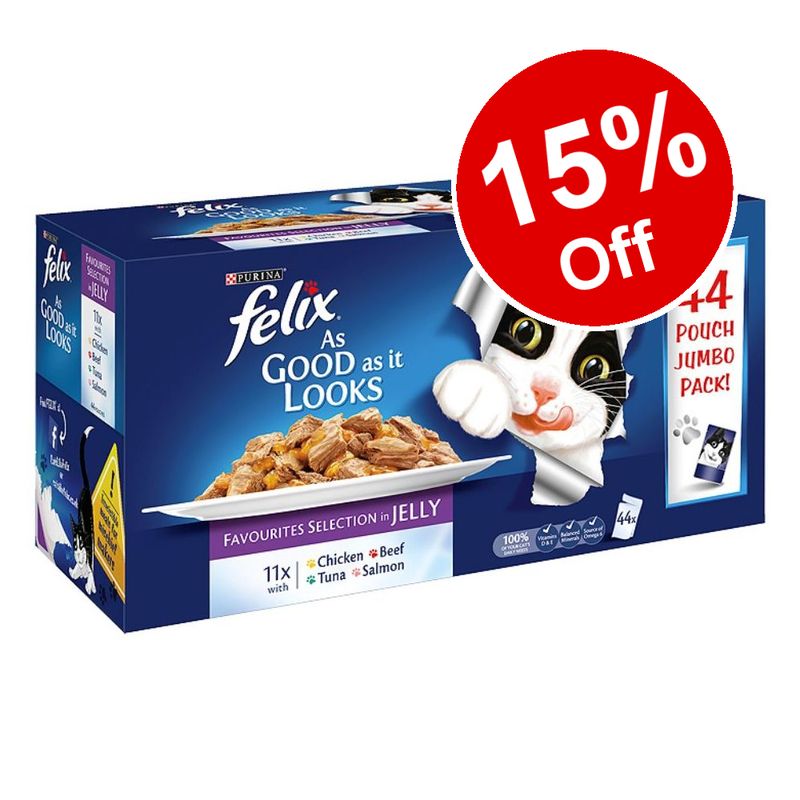 44 X 100g Felix Agail Wet Cat Food 15 Off Top Deals